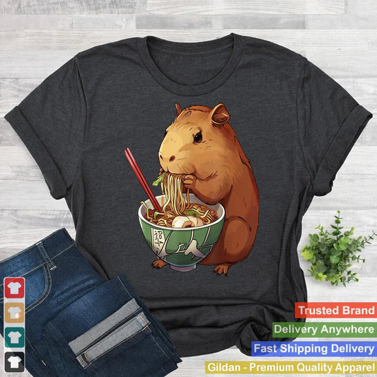 Cute Kawaii Capybara Eating Japanese Ramen Noodles Anime