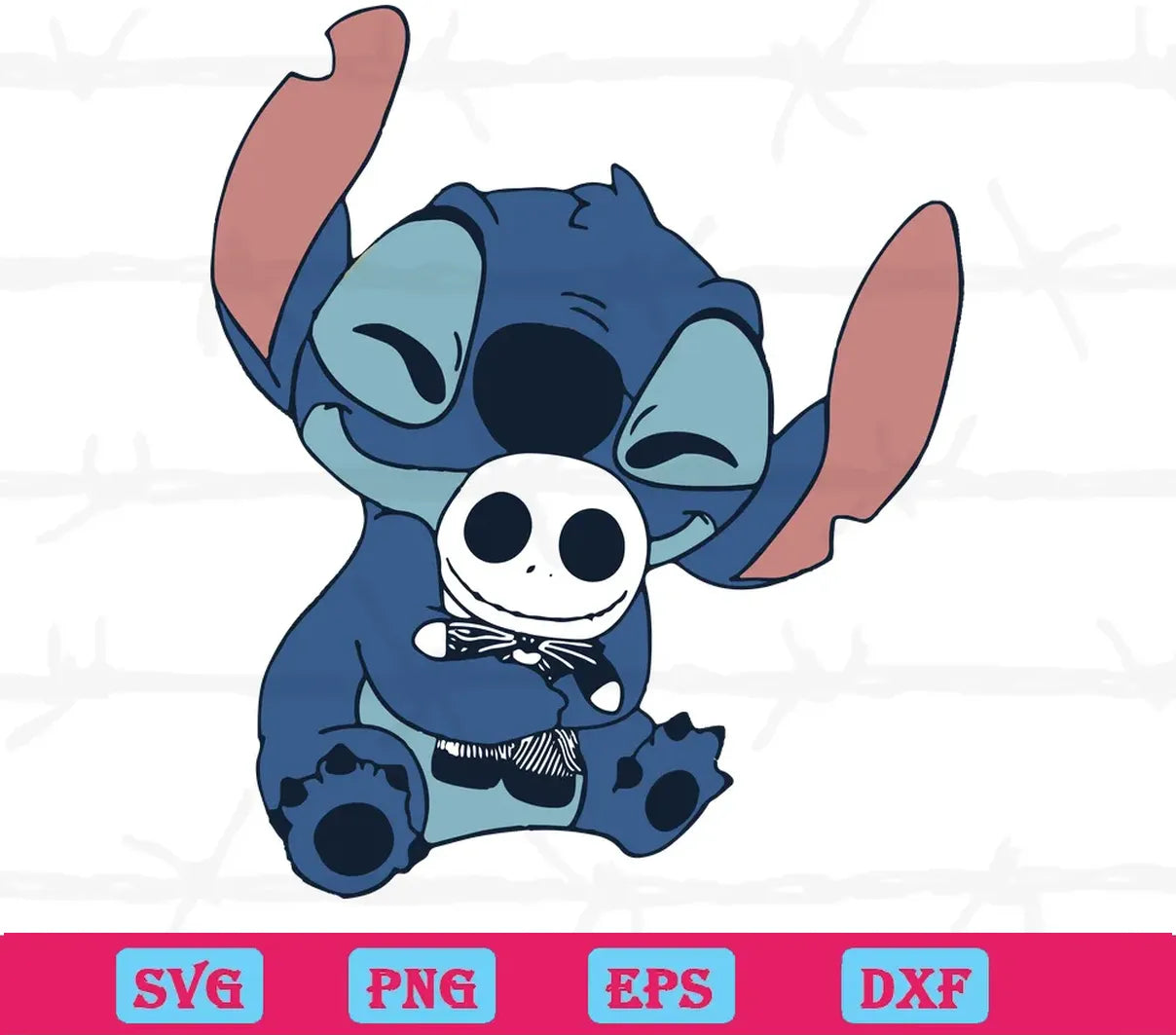 Disney Stitch Hug Baby Jack Skellington Svg