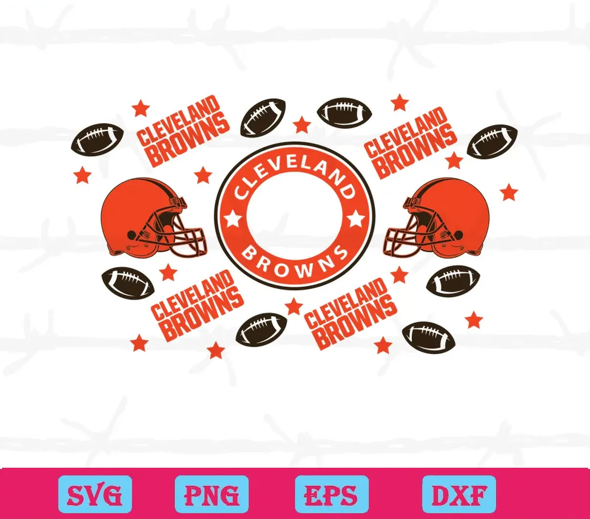 Cleveland Browns Starbucks Wrap, Svg Png Dxf Eps Cricut Silhouette