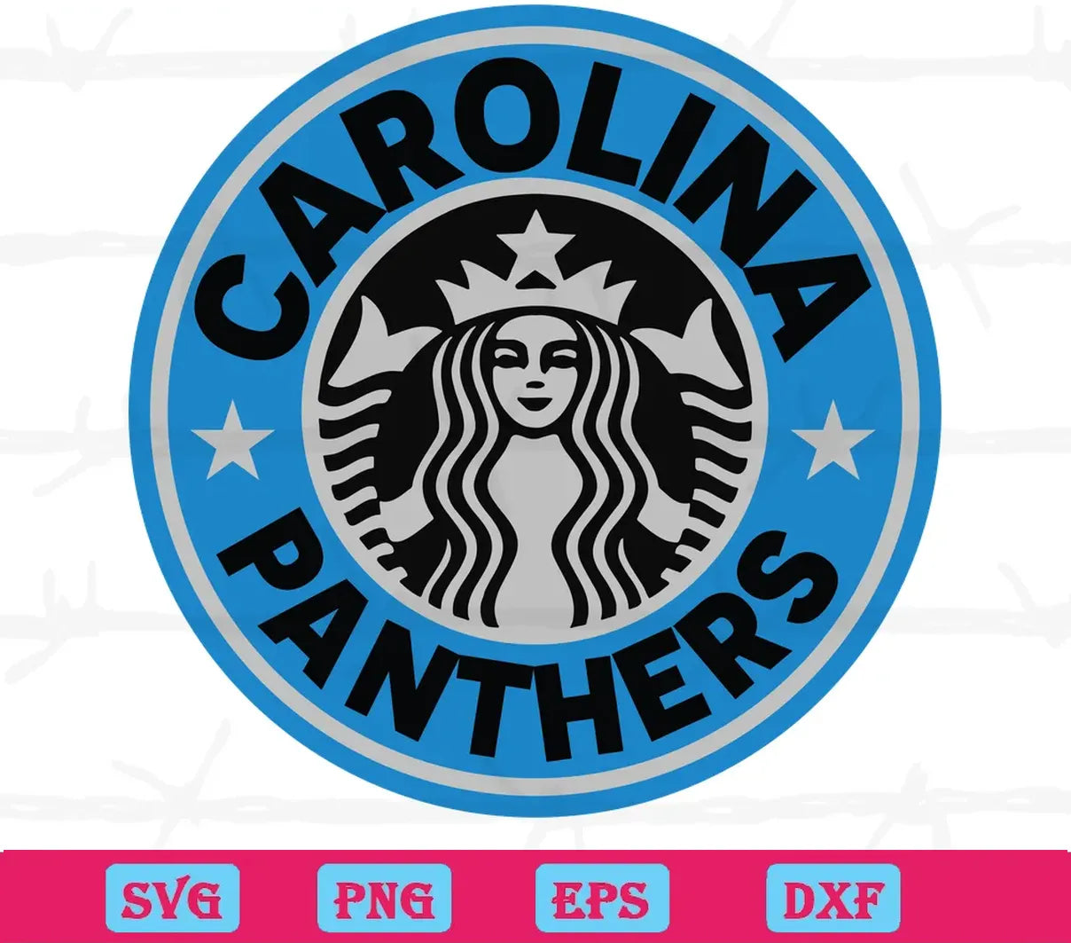 Carolina Panthers Starbucks Wrap, Vector Illustrations