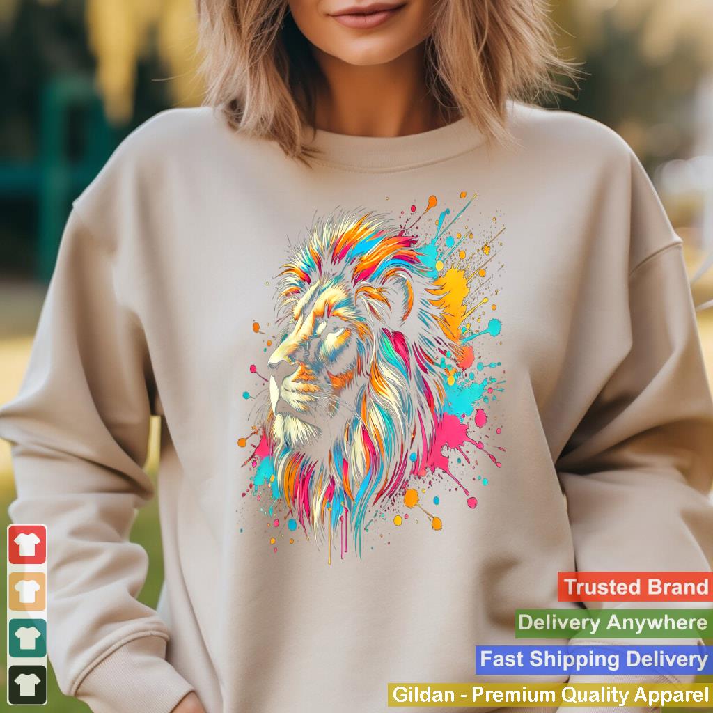 Colorful Abstract Lion Bold Artistic Animal Design Art