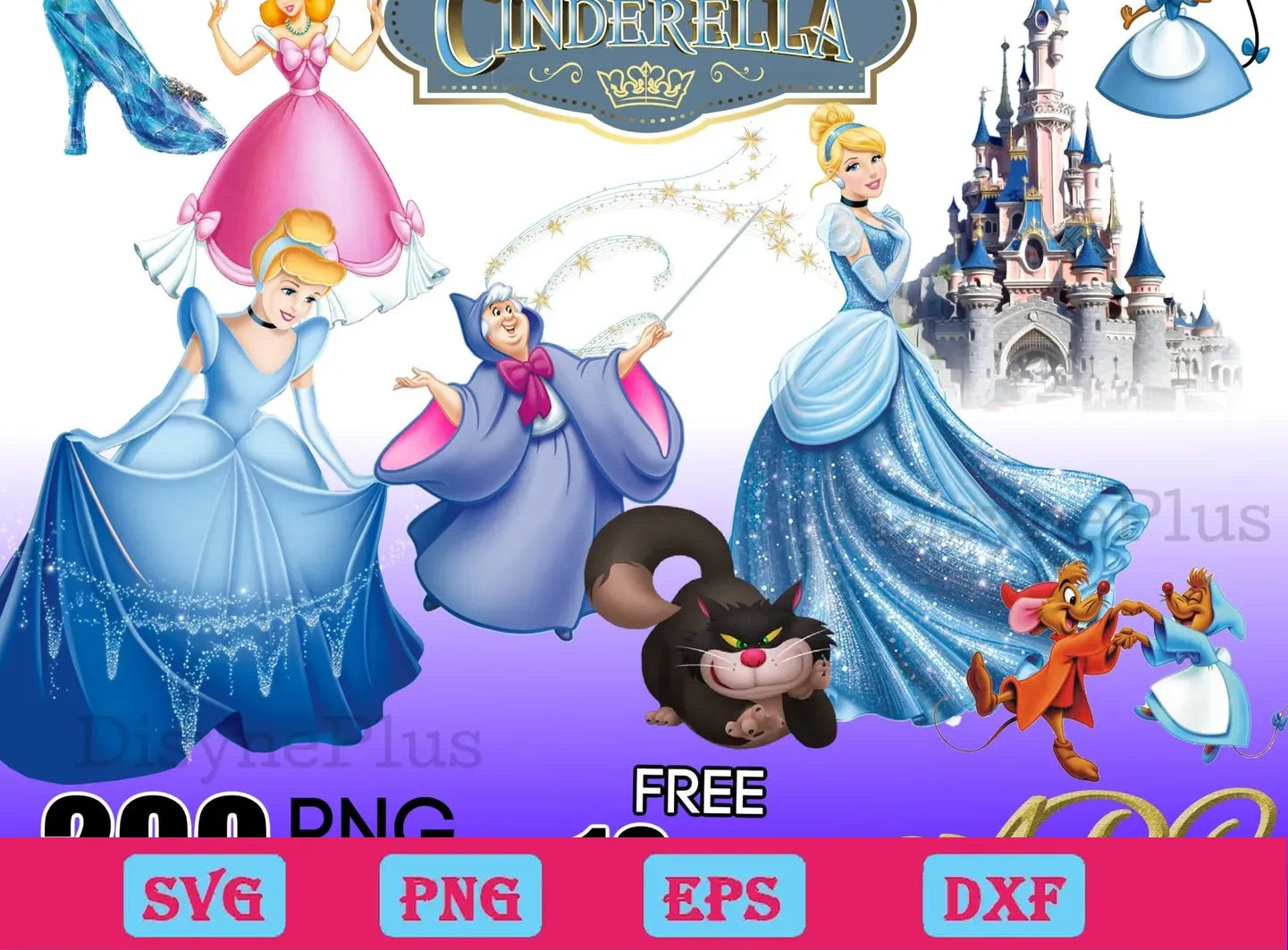 200 Cinderella Digital Clipart PNG