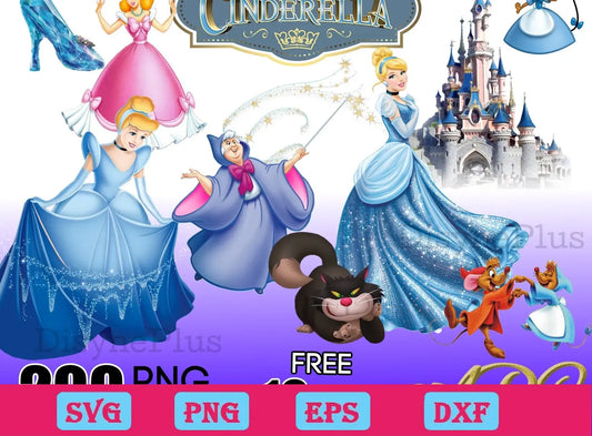 200 Cinderella Digital Clipart PNG