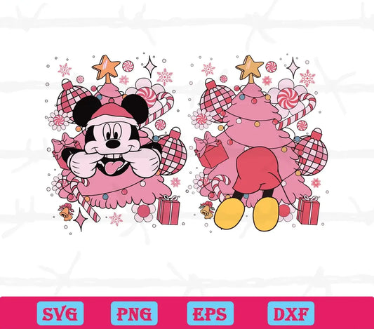 Disney Mickey Pink Christmas Tree, Graphic Design