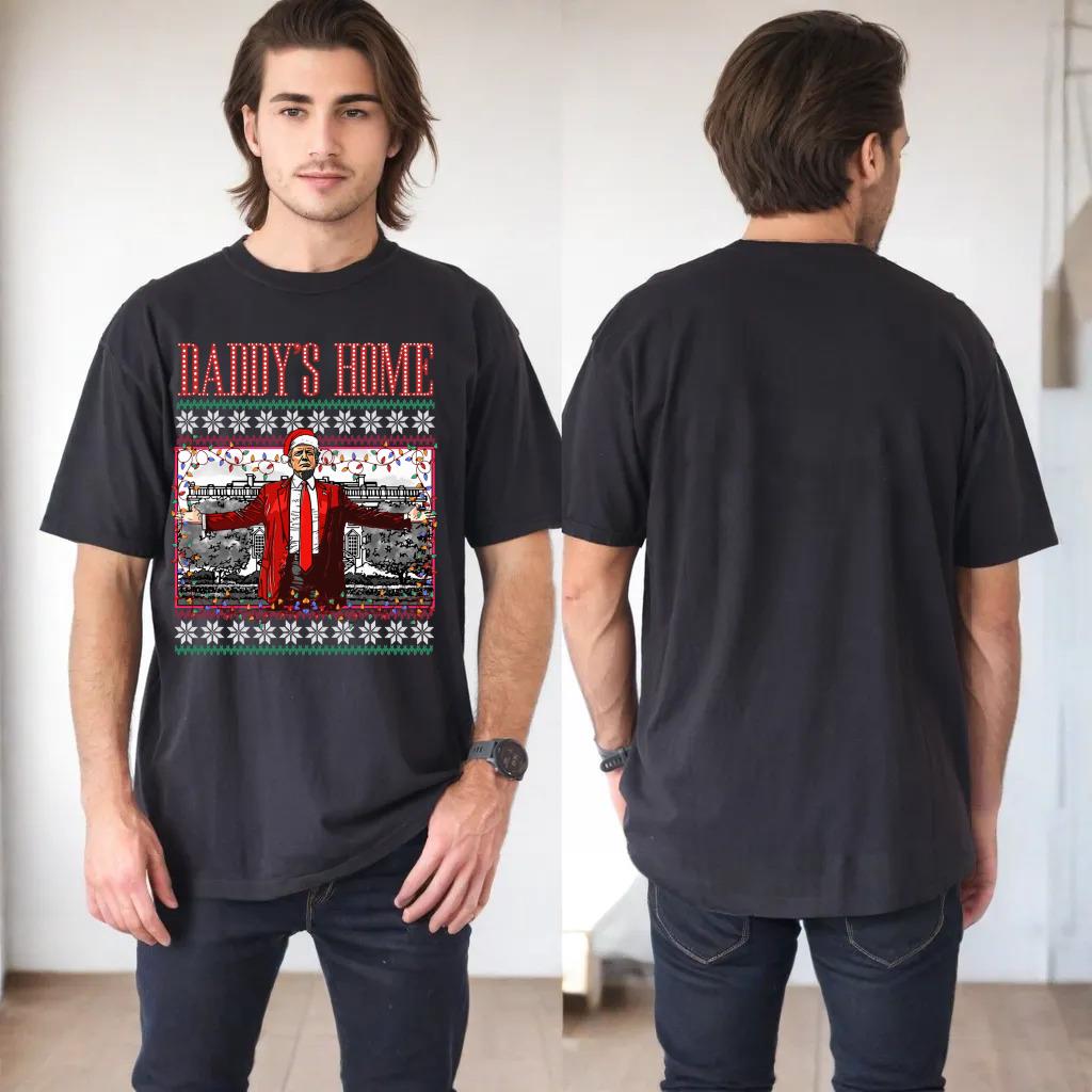 Funny Daddy's Home Trump Ugly Christmas Sweater Xmas Pajamas Sweatshirt