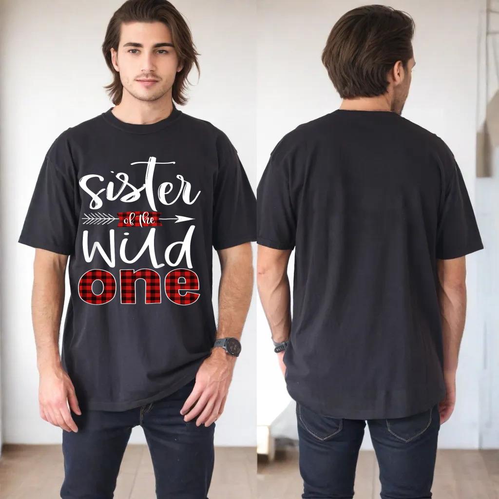 Sister of the Wild One Shirt Plaid Lumberjack 1st Birthday