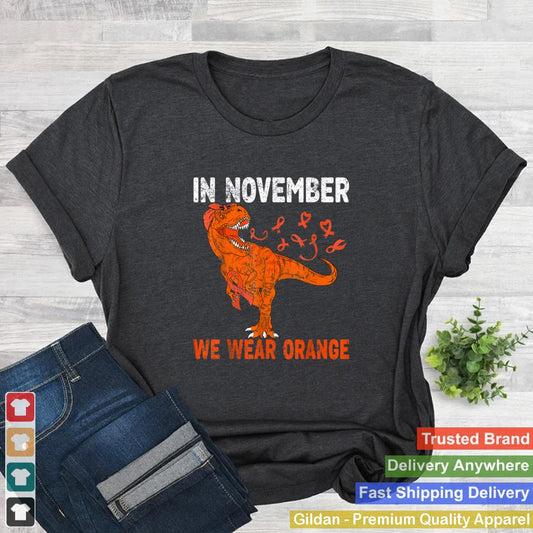 In November We Wear Orange COPD Awareness Trex Kids Toddler T Shirt