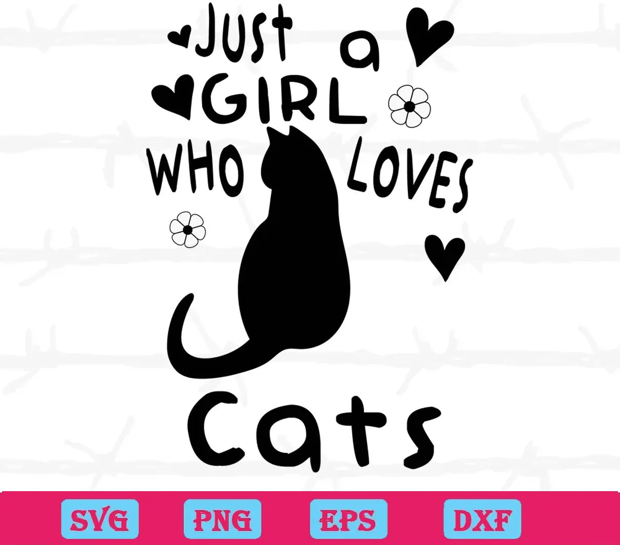 Just A Girl Who Loves Cats, Cutting File Svg