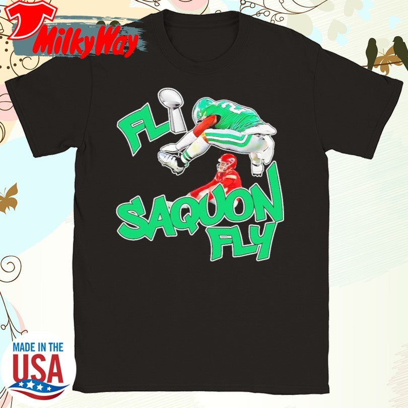 Official Eagles Fly Saquon Fly Eagles Saquon Barkley Super Bowl LIX Parody Shirt