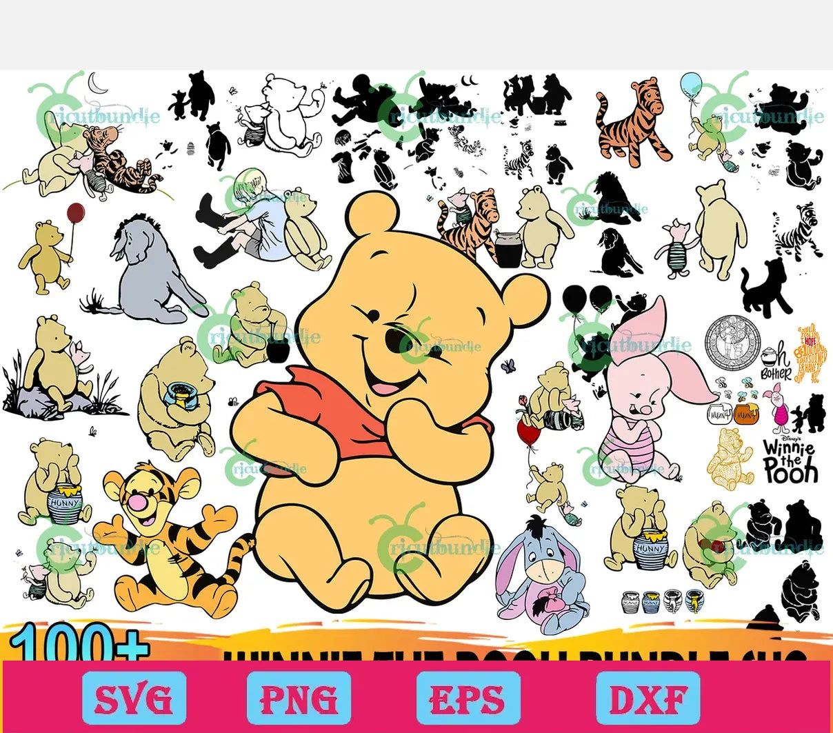 100+ Winnie The Pooh Bundle Svg, Disney Svg, Pooh Characters