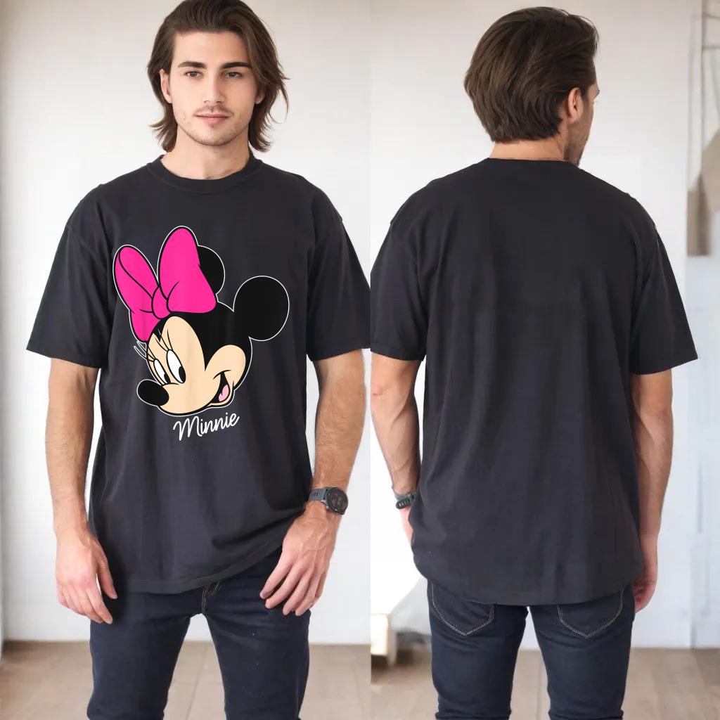 Disney Mickey And Friends Minnie Mouse Big Face T-Shirt, Black, Small