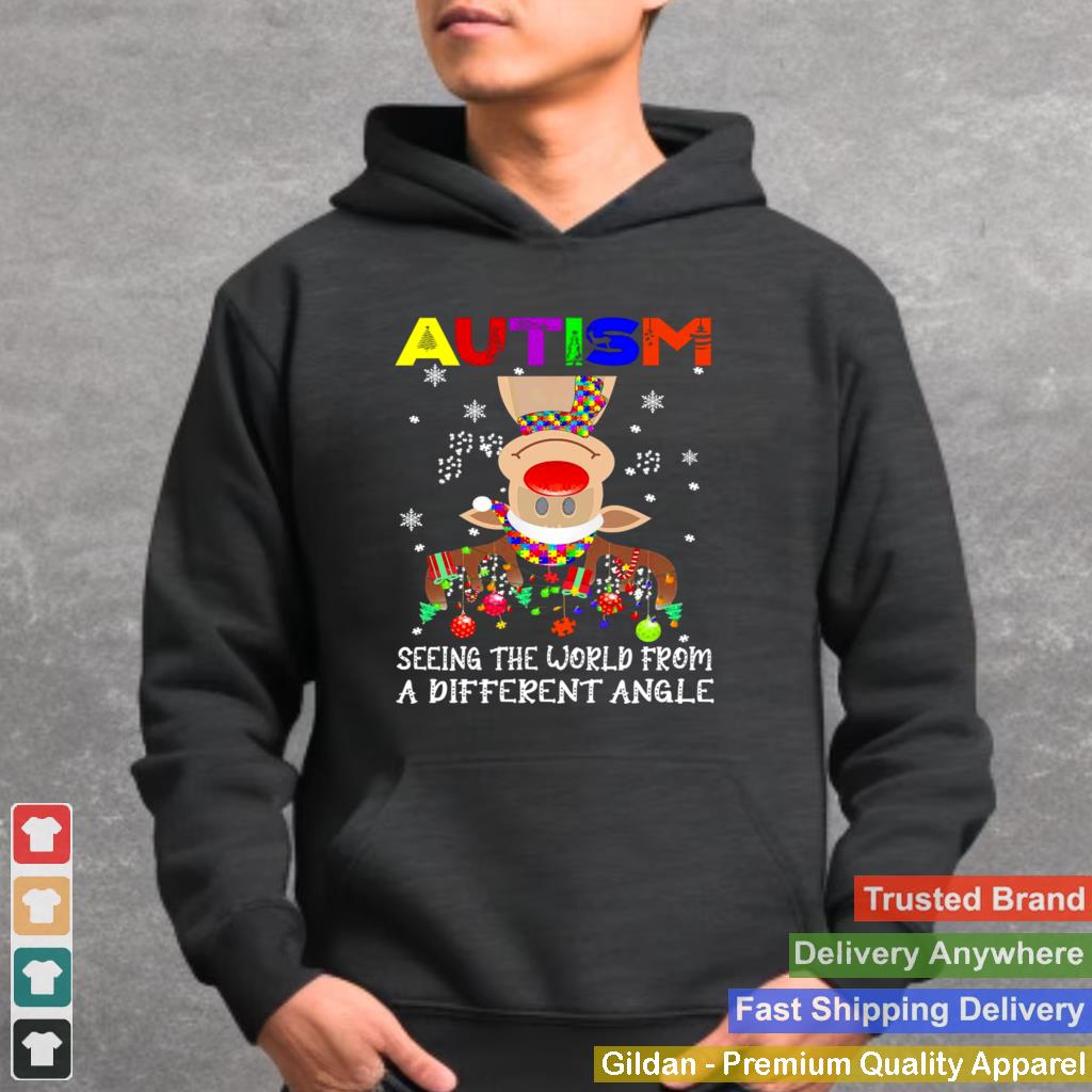 Autism Seeing The World From A Different Angle Pig Christmas Sweater Shirt