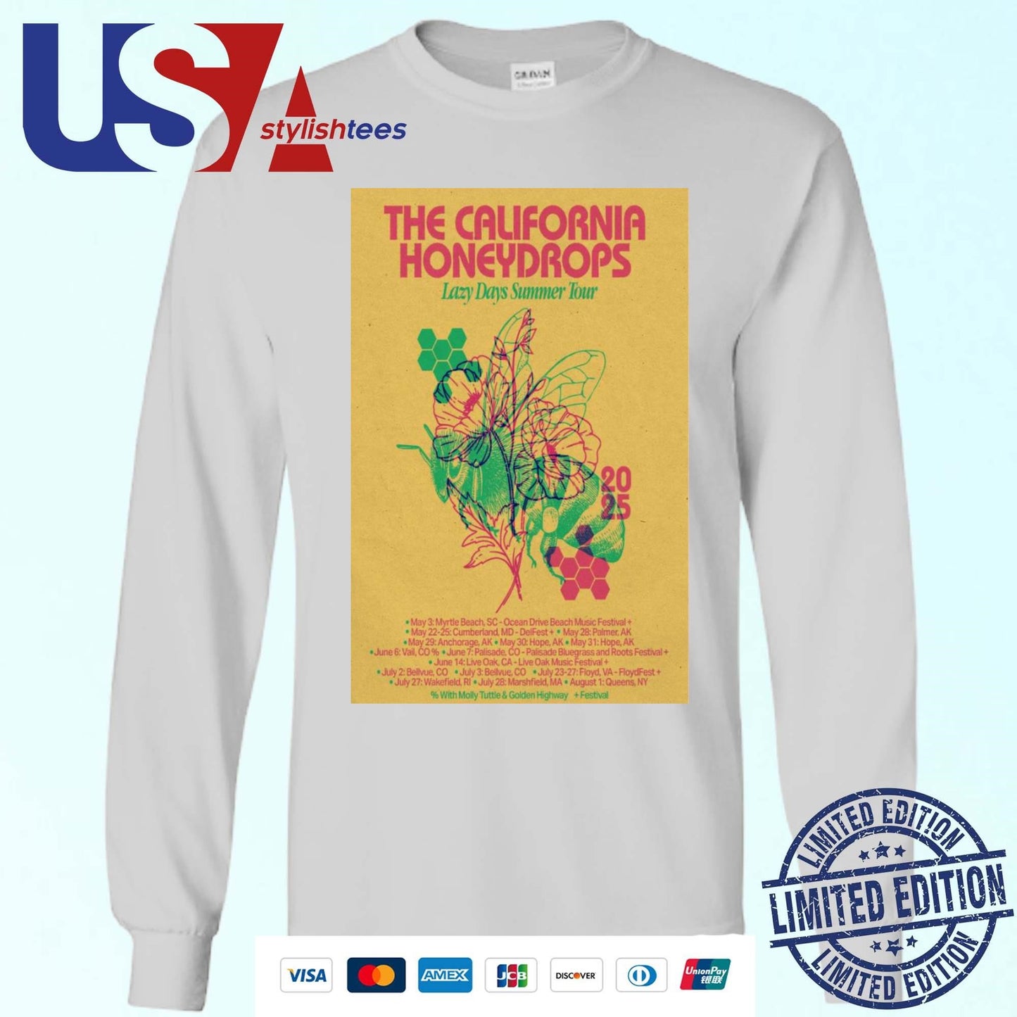 The California Honeydrops 2025 Lazy Days Summer Tour Shirt