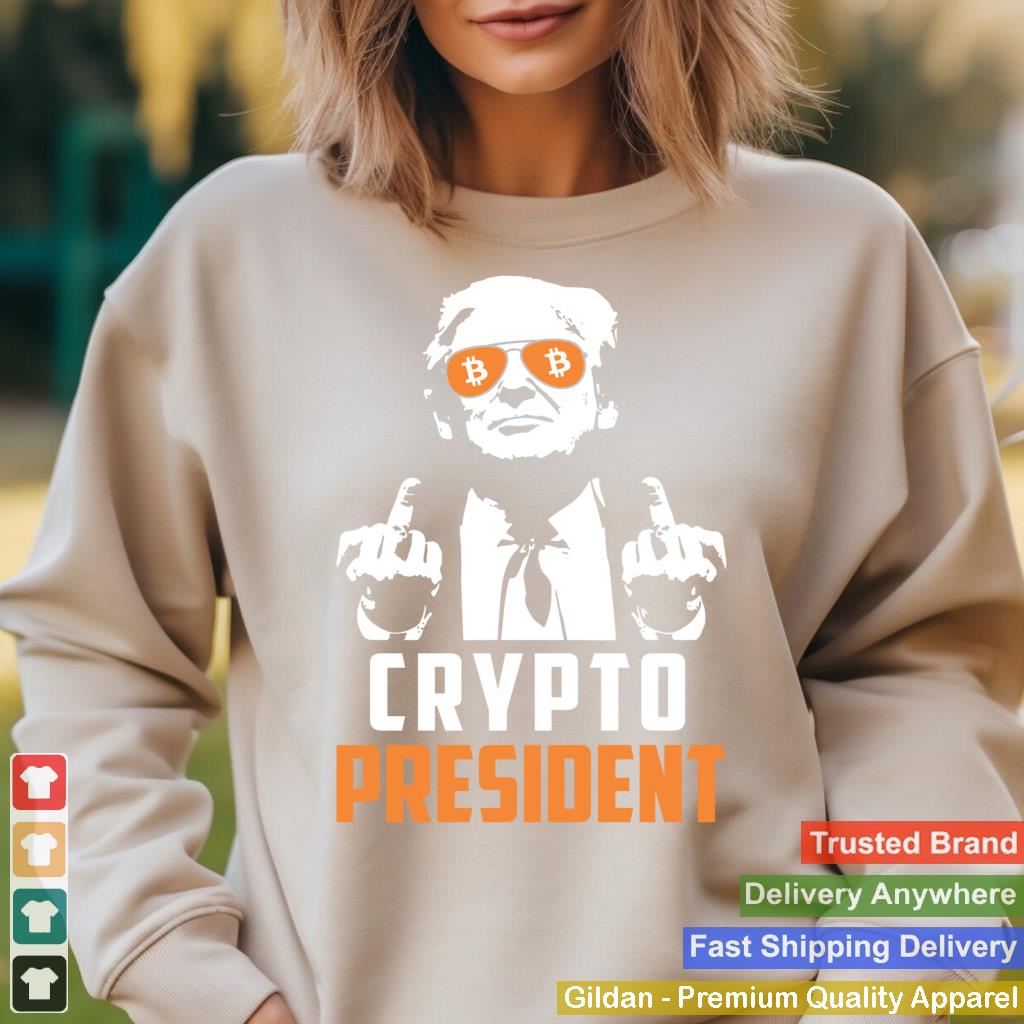 Trump Crypto President Funny MAGA Bitcoin American Flag