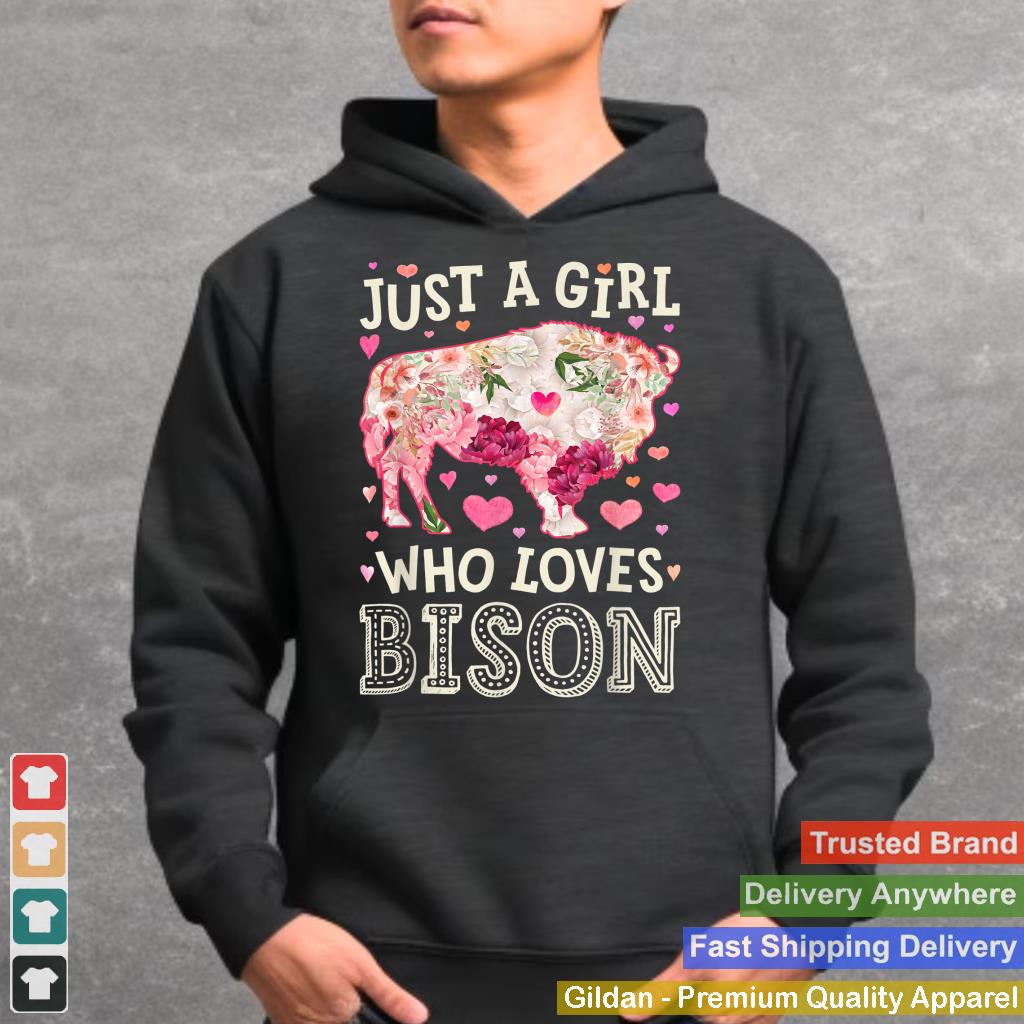 Bison Just A Girl Who Loves Buffalo Flower Women Cute Floral