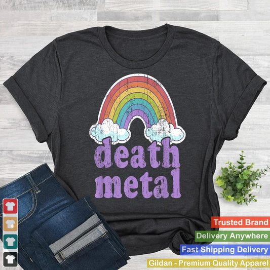 DEATH METAL Rainbow Funny Retro Vintage Love Music Metalhead