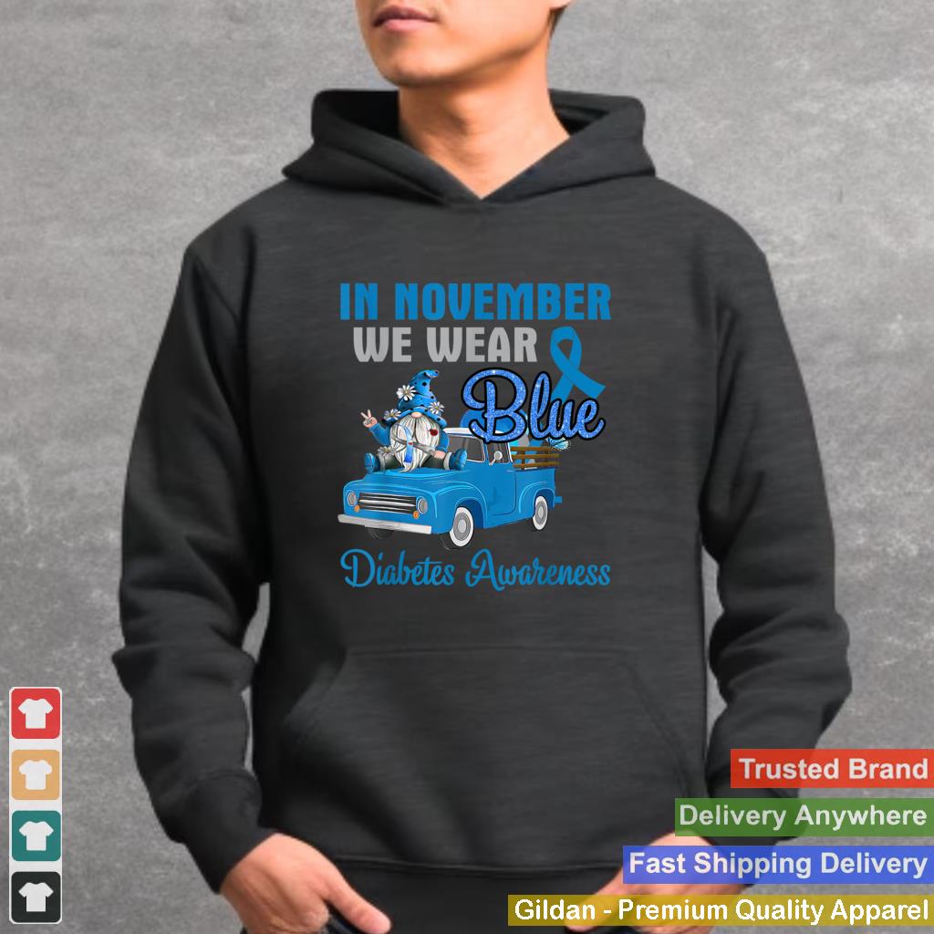 In November We Wear Blue Gnomes Diabetes Awareness T Shirt