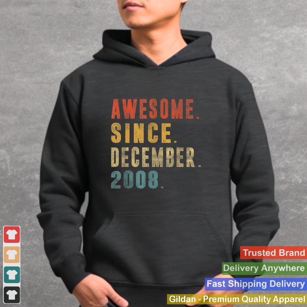 Awesome Since December 2008 13th Birthday 13 Year Old Gift T Shirt