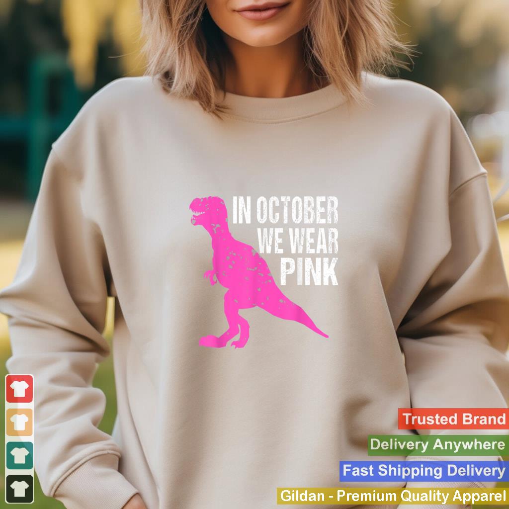 In October We Wear Pink Breast Cancer Awareness Kids Boys T Shirt