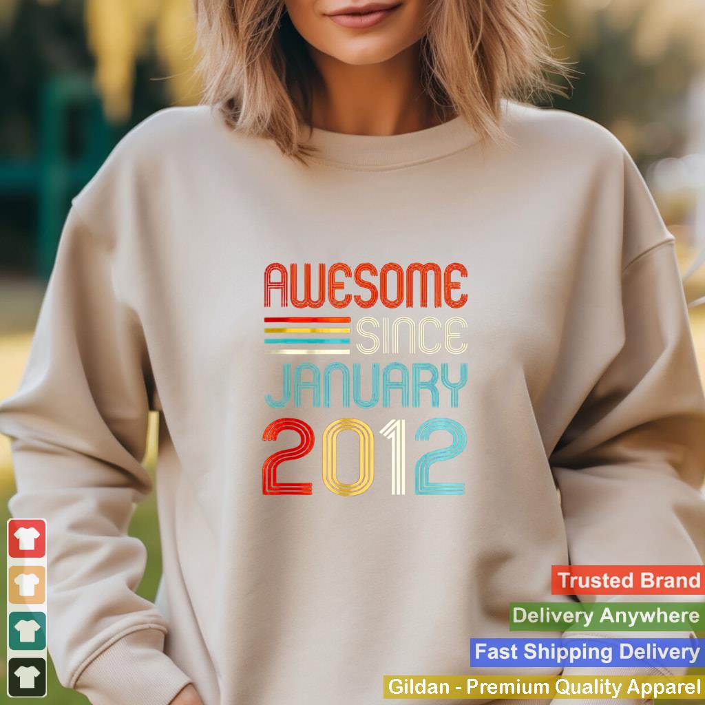 Awesome Since January 2012 10th Birthday Retro T Shirt