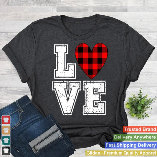 Valentines Day Buffalo Plaid Love Heart