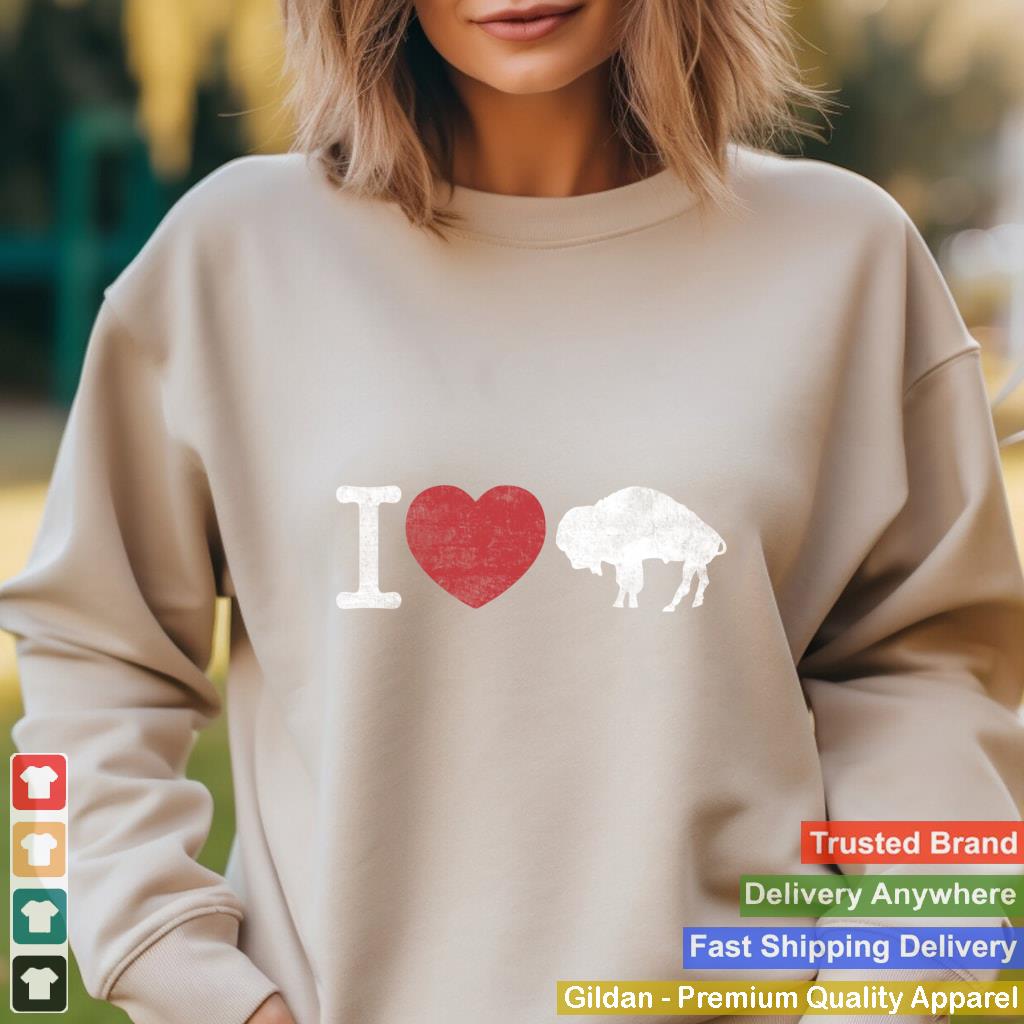 I Love Buffalo Shirt - Vintage Buffalo Shirt with Bison