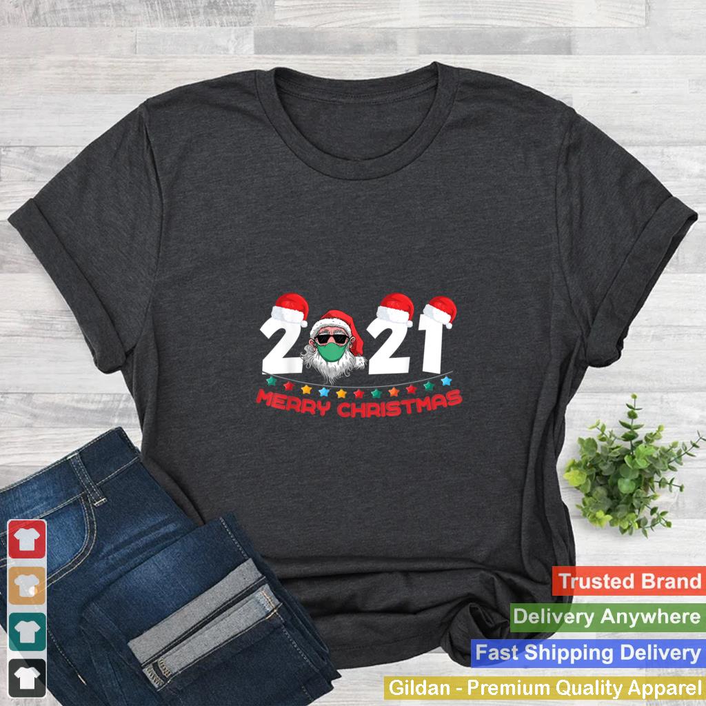 2022 Mask Christmas Funny Xmas Party Family Santa T Shirt