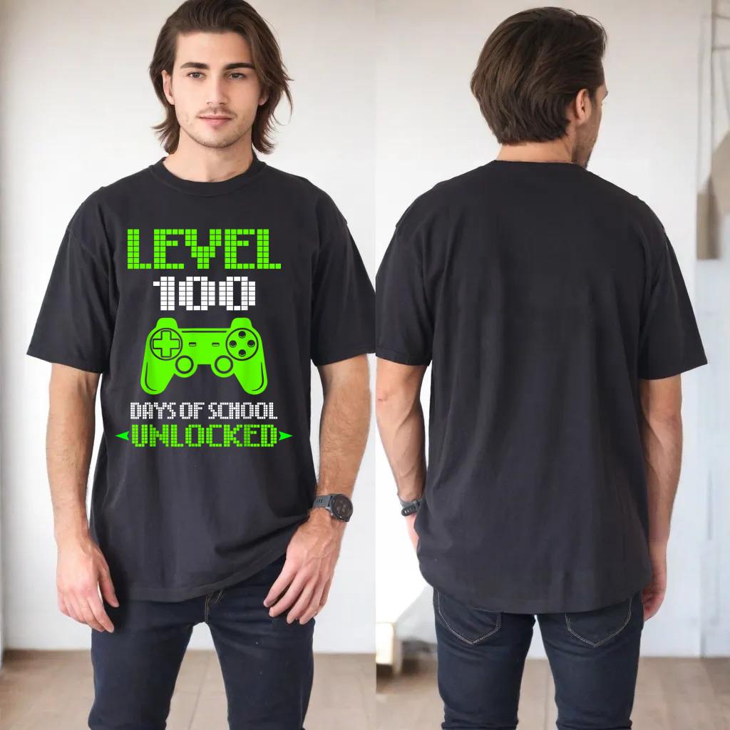 100th Day Of School Shirt Kids Video Games Boy Gift Gamer