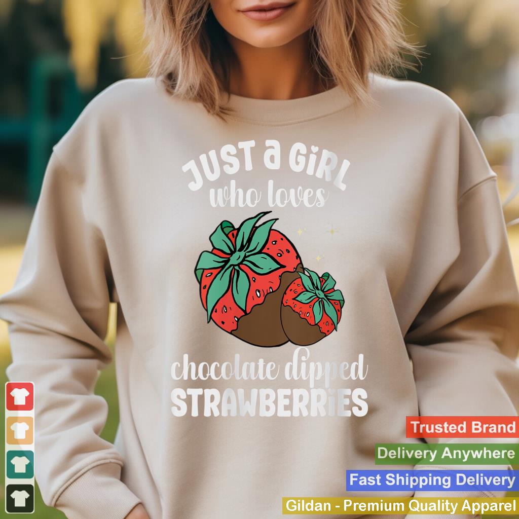 Womens Just A Girl Who Loves Chocolate Dipped Strawberries Festival V-Neck