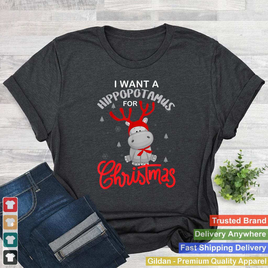 I Want A Hippopotamus For Christmas Funny Hippo Xmas Pajamas T Shirt