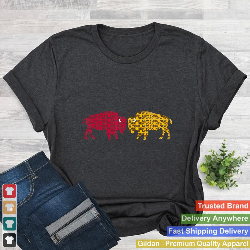 WHEREABOUTS Buffalo NY Red & Yellow Double Buffalo T-Shirt