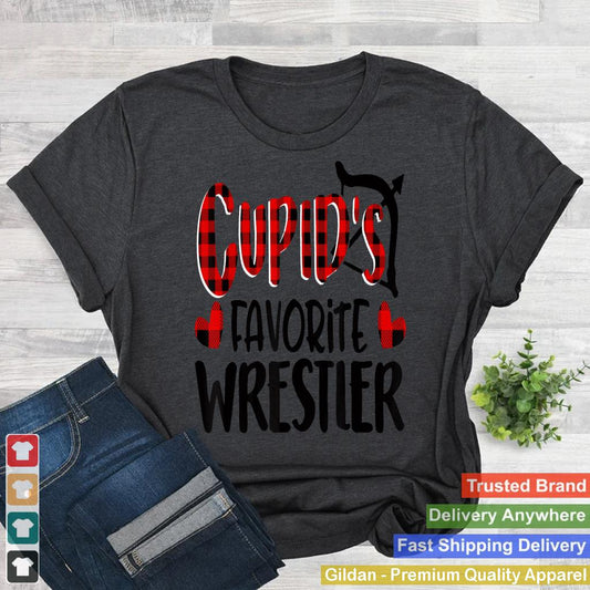 Valentines Day Cupid's Favorite WRESTLER Buffalo Plaid Gift