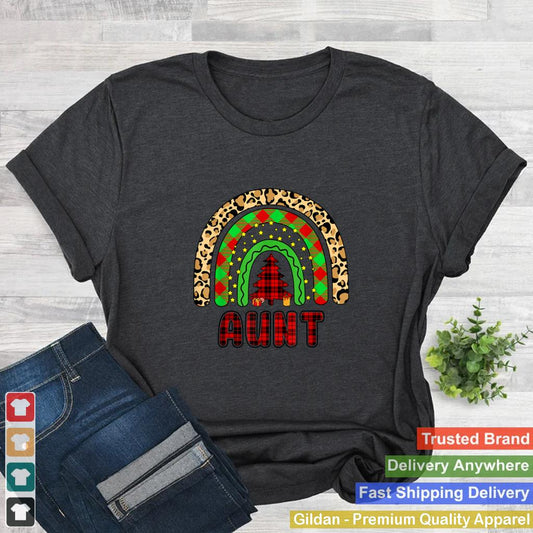 Aunt Christmas 2021 Matching Family Plaid Color Pyjama T Shirt