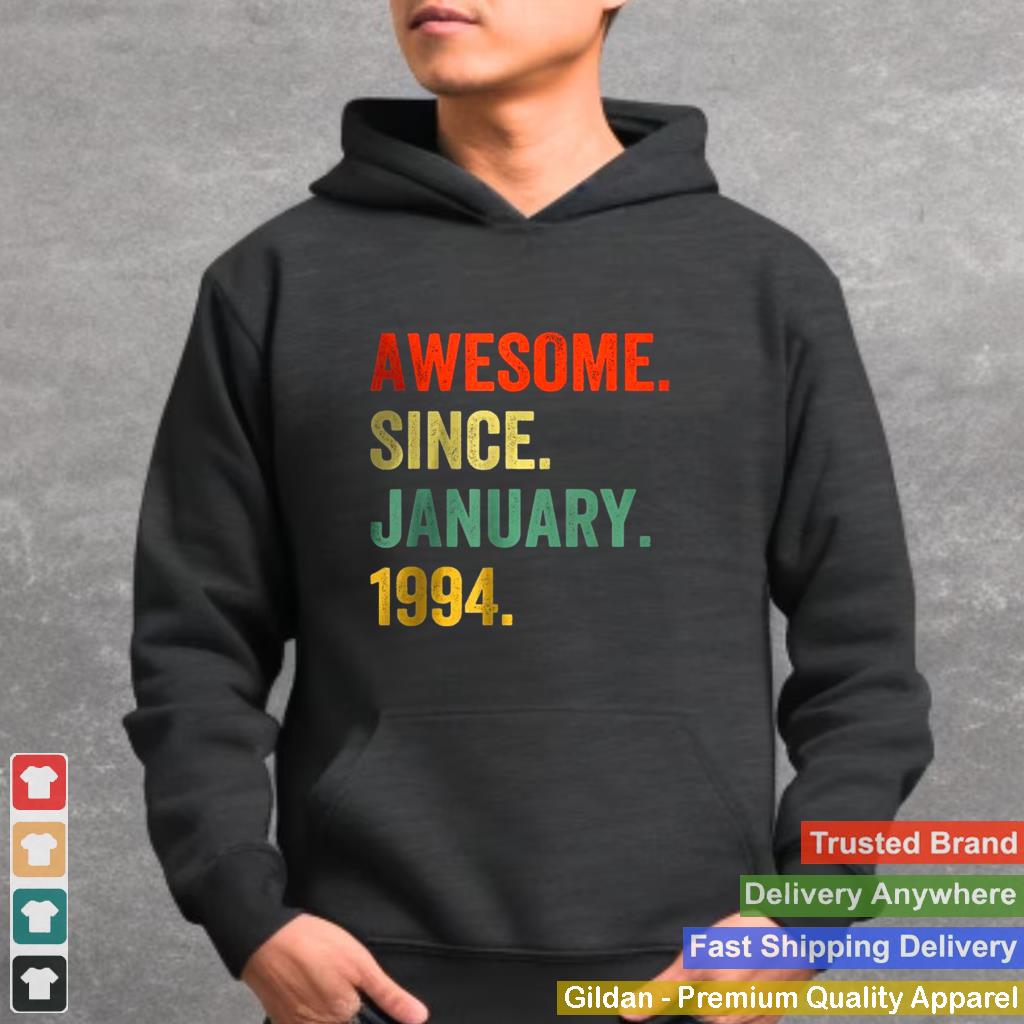 Awesome Since January 1994 28th Birthday 28 Years Old Shirt