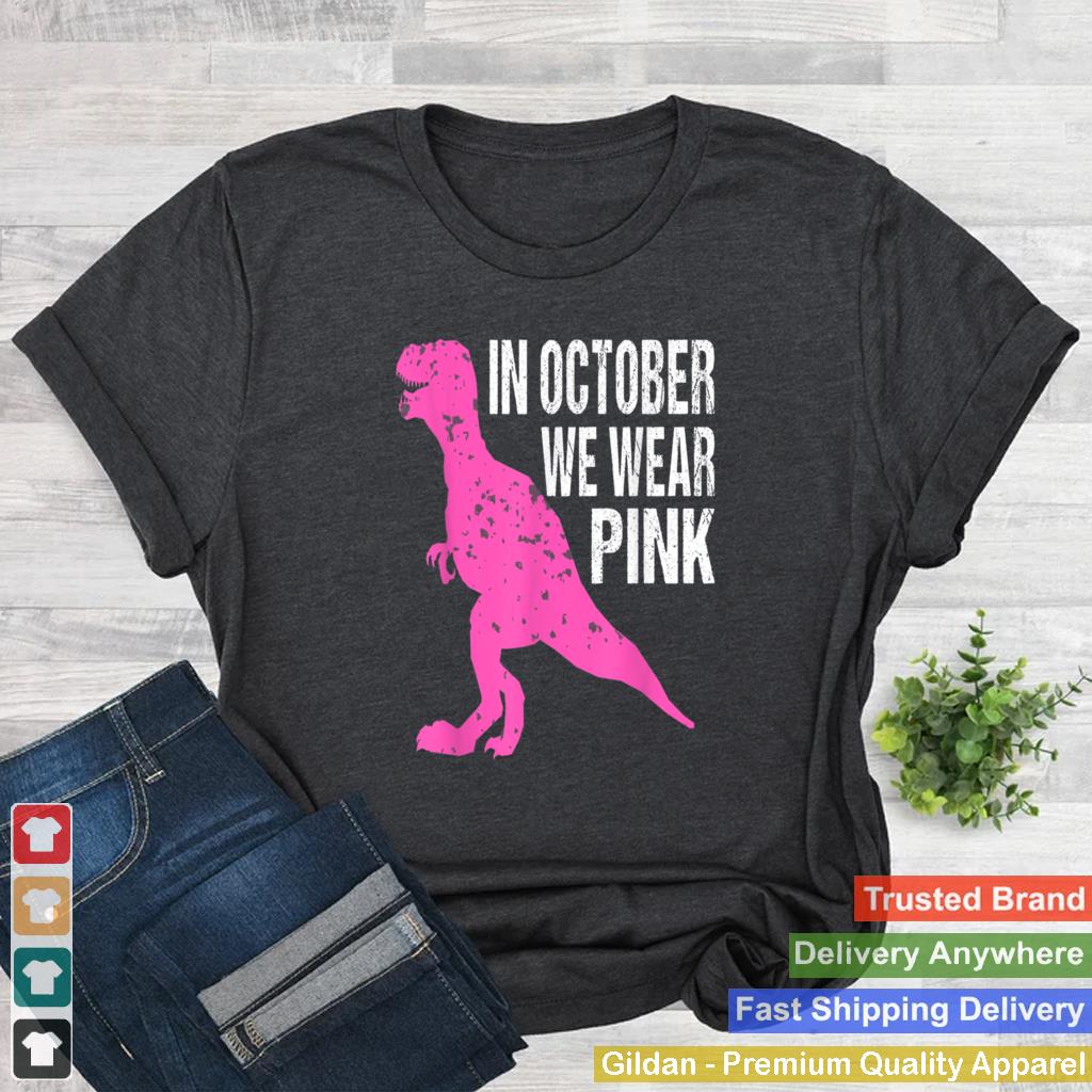 In October We Wear Pink Breast Cancer Awareness Kids Boy T Shirt