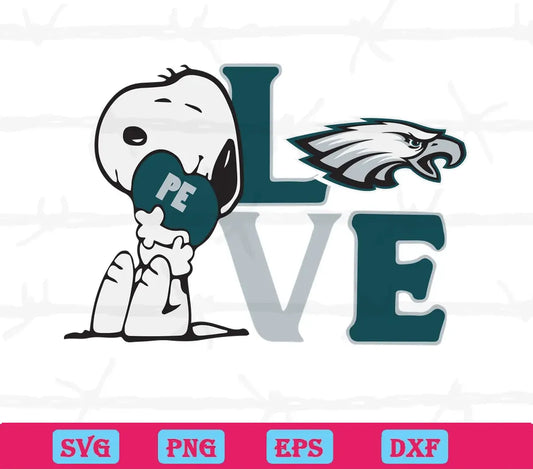 Snoopy Love Philadelphia Eagles, Svg Png Dxf Eps