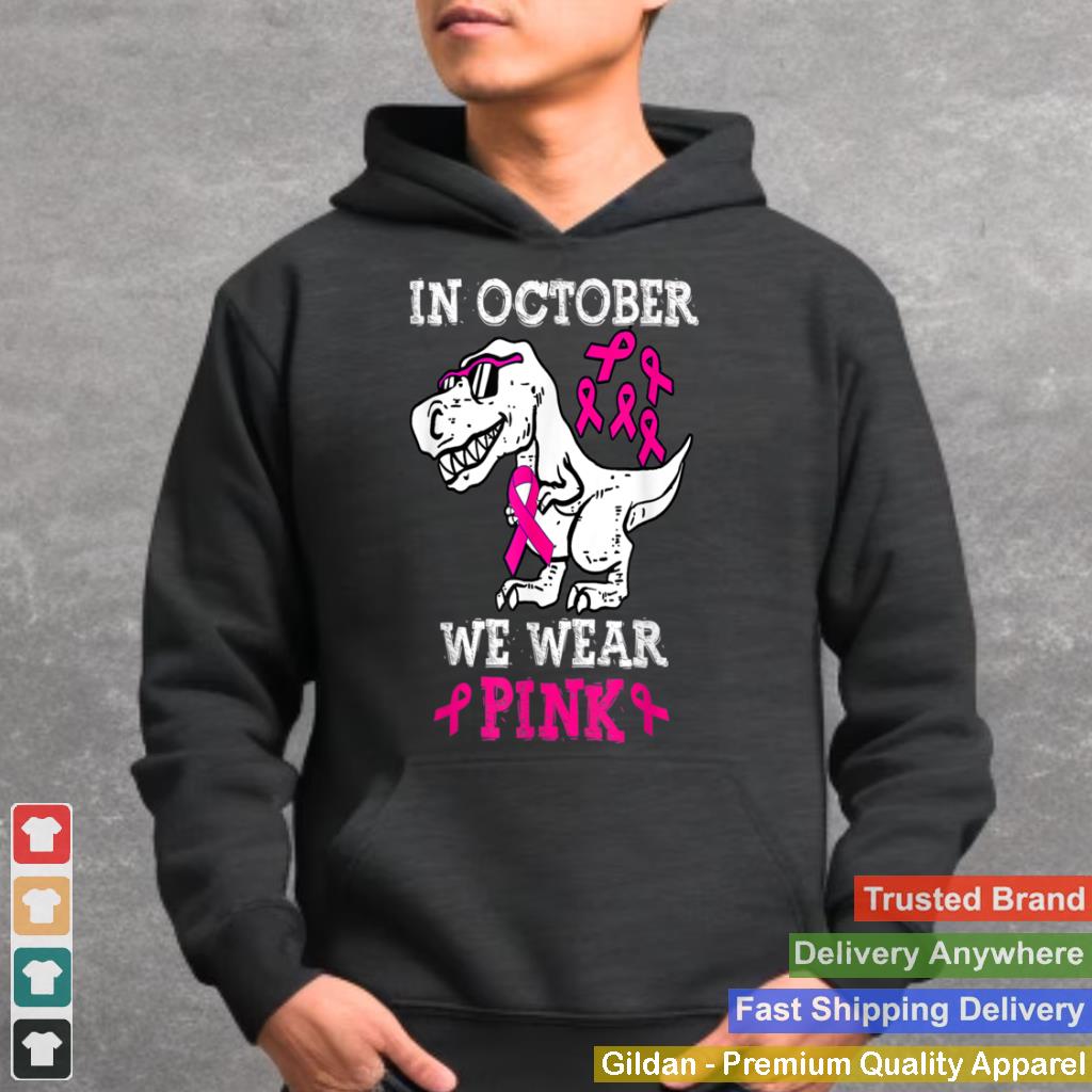 In October We Wear Pink Breast Cancer Awareness Boys T Shirt