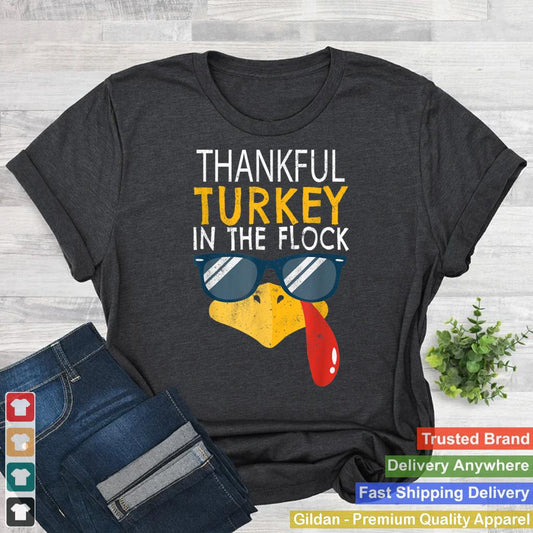 Autumn Fall Season Thankful Turkey Head Happy Thanksgiving T Shirt