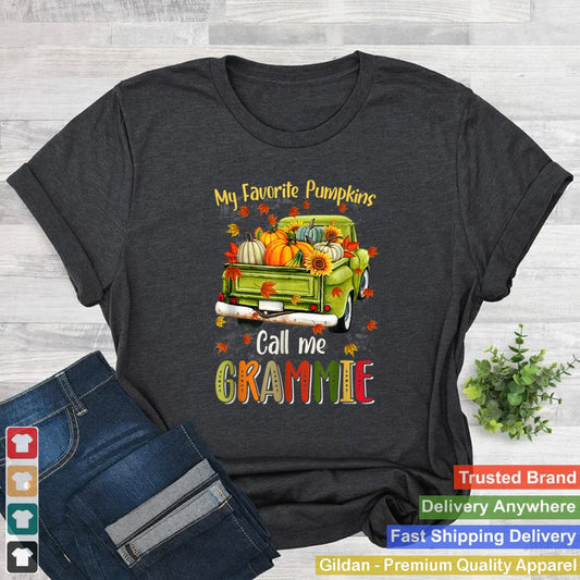 Autumn Halloween Fall My Favorite Pumpkin Call Me Grammie T Shirt