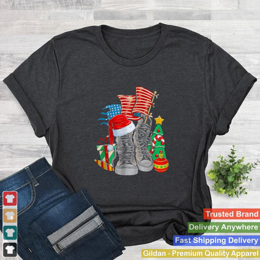 Army Veterans Shoes Christmas Xmas Outfit T Shirt