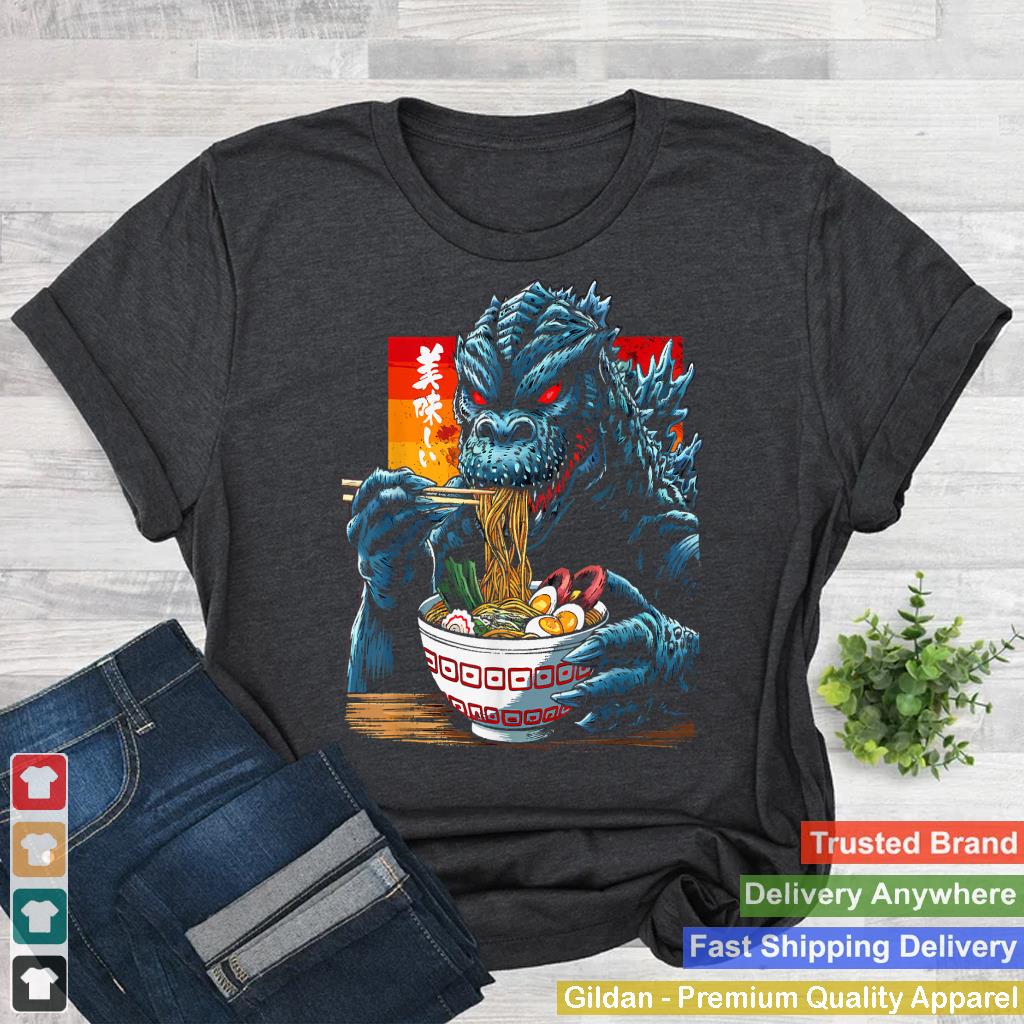 Funny Kaiju Eating Ramen Japanese Monster Lover Birthday_1