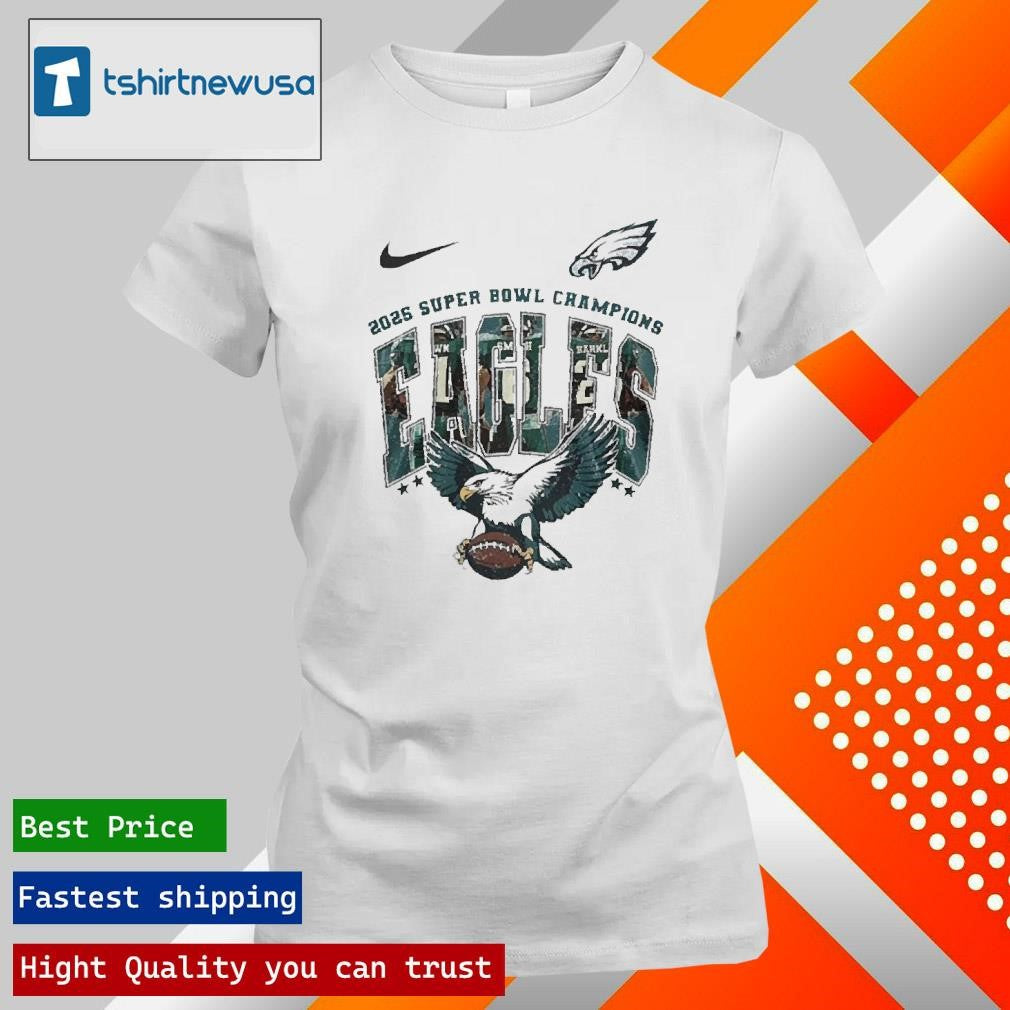 Top Philadelphia Eagles Nike 2025 Super Bowl Lix Champions Eagles T-Shirt