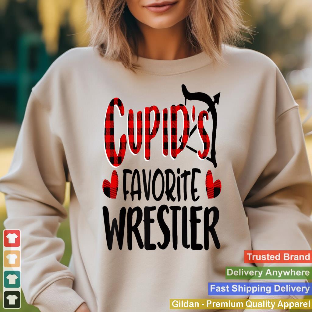 Valentines Day Cupid's Favorite WRESTLER Buffalo Plaid Gift