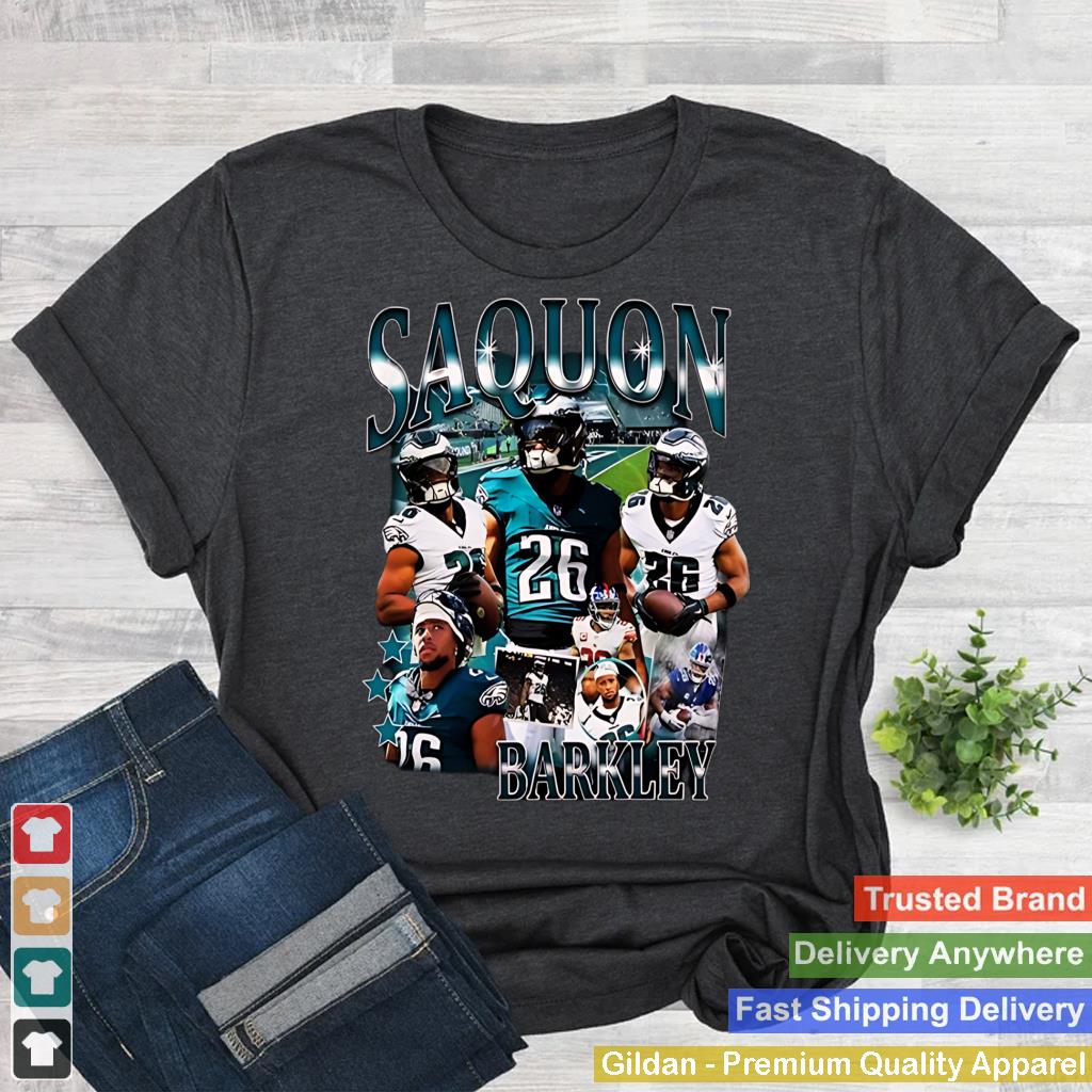 Saquon Eagles Vintage Barkley Design 90s Graphic Tee Long Sleeve_3