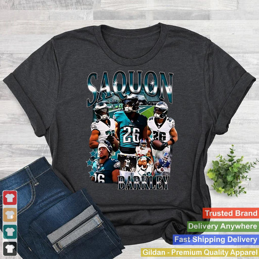 Saquon Eagles Vintage Barkley Design 90s Graphic Tee Long Sleeve_3