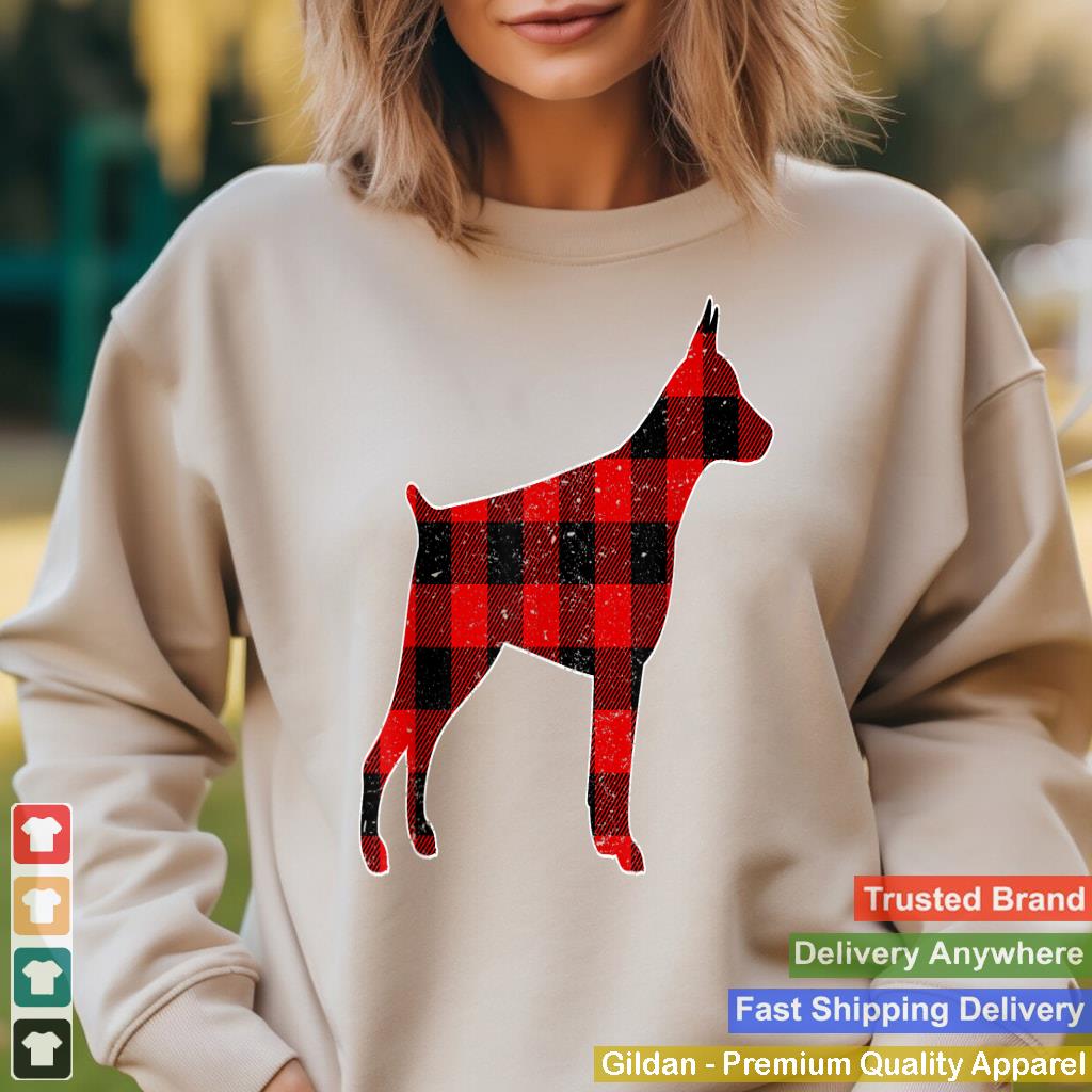 Check Brand For 50, Christmas Buffalo Plaid Doberman Pajama