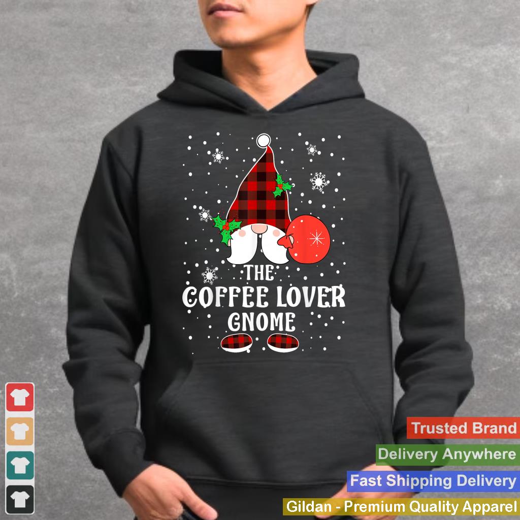 Coffee Lover Gnome Buffalo Plaid Matching Family Christmas