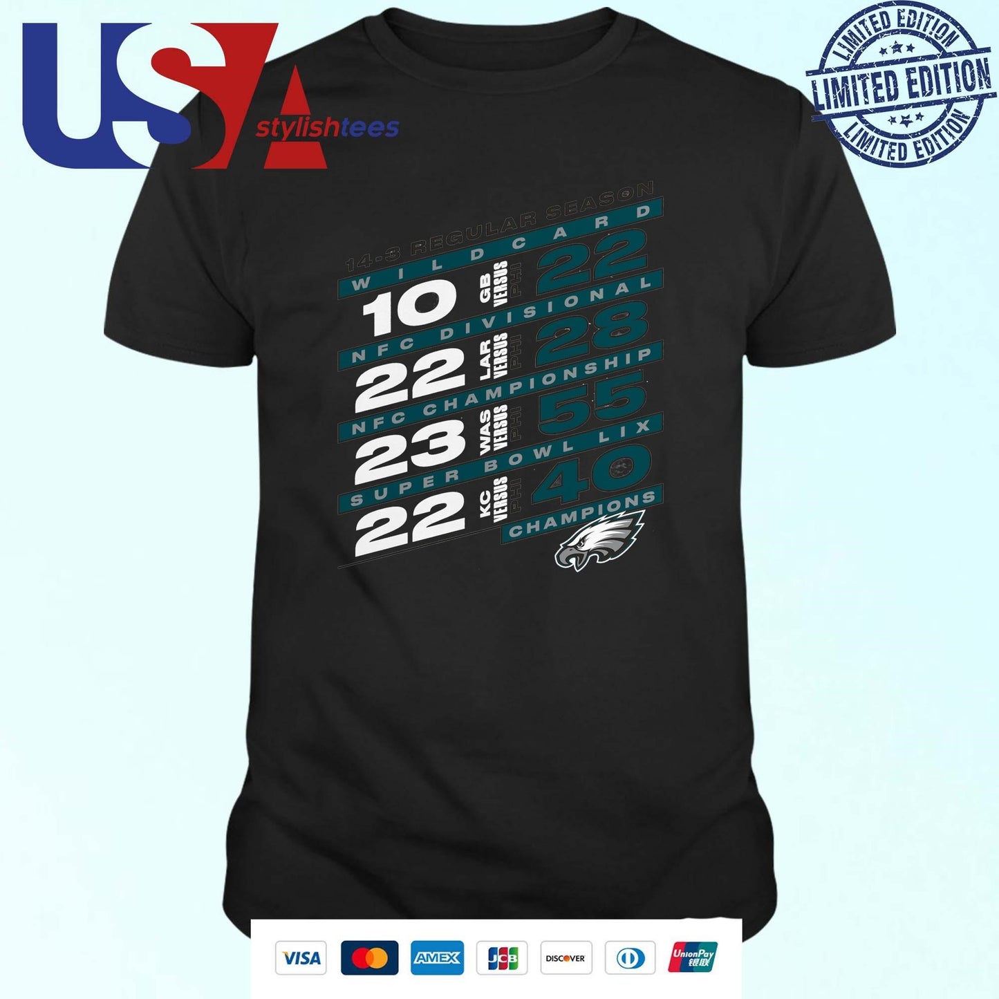 Philadelphia Eagles Super Bowl LIX Champions Counting Points Score Shirt