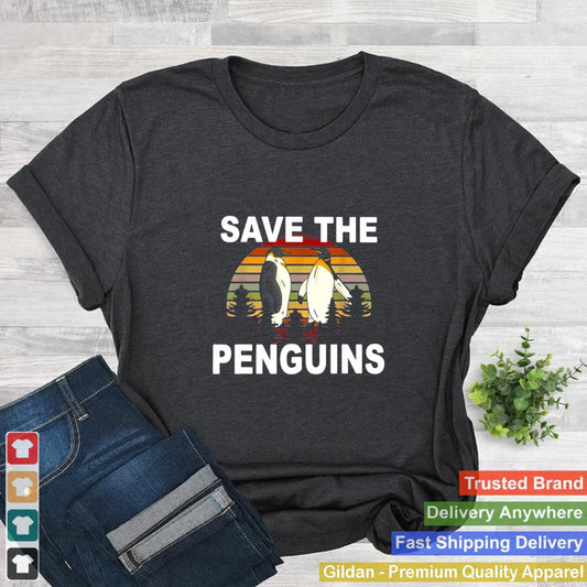 Animal Lover Gift Save The Penguins Vintage T shirt