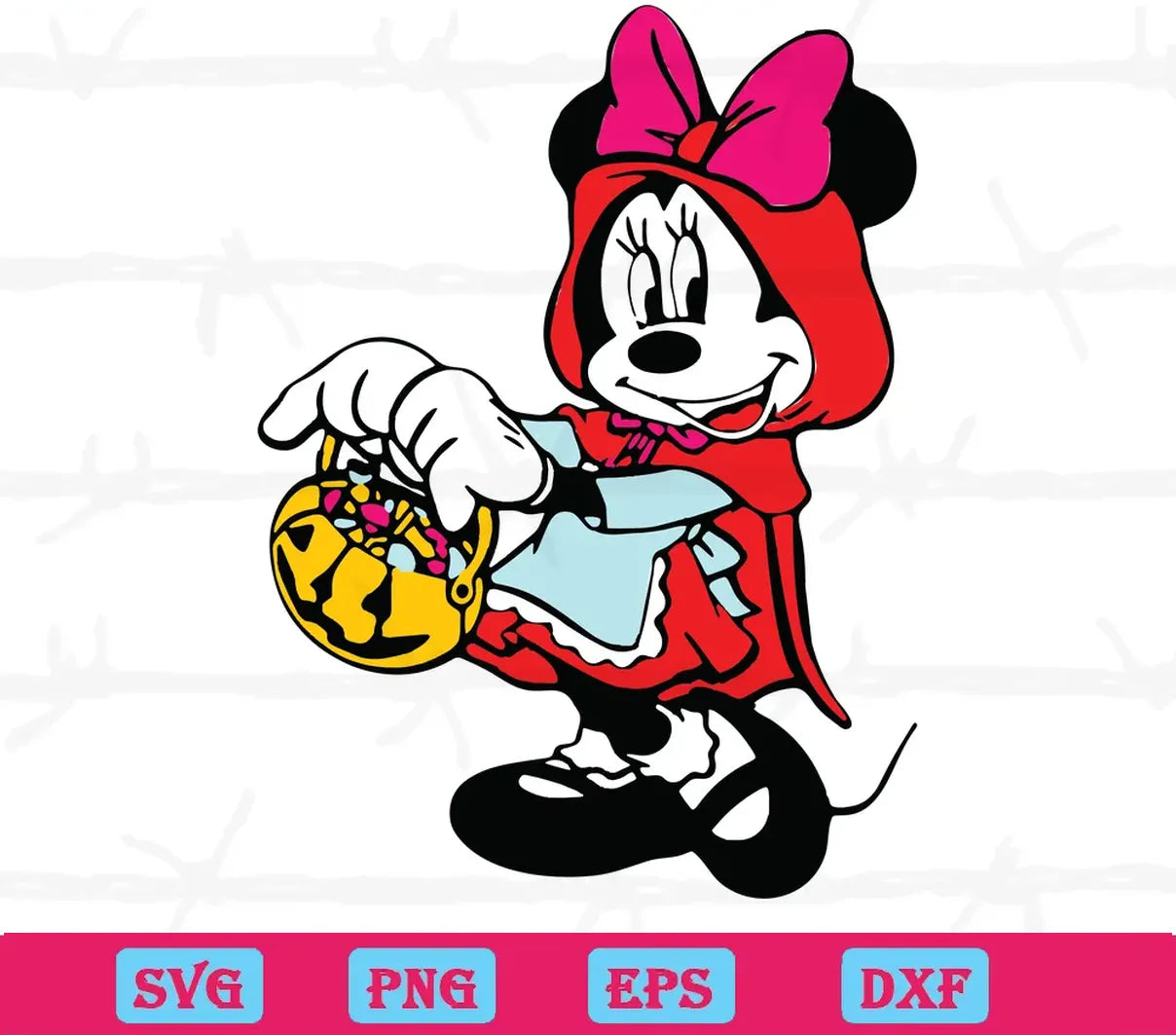 Minnie Mouse Halloween, Svg Png Dxf Eps Digital Files